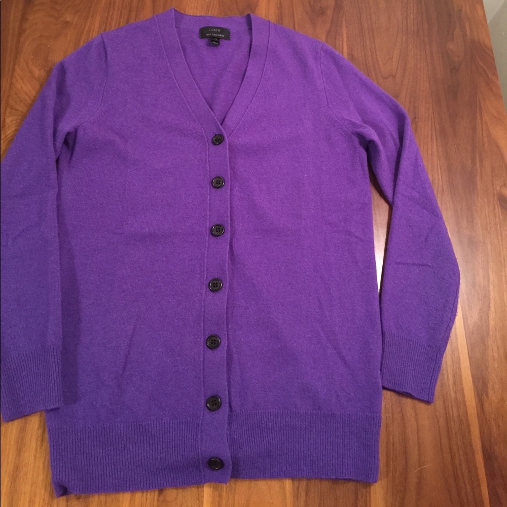 J. Crew V Neck Merino Cashmere Cardigan - S